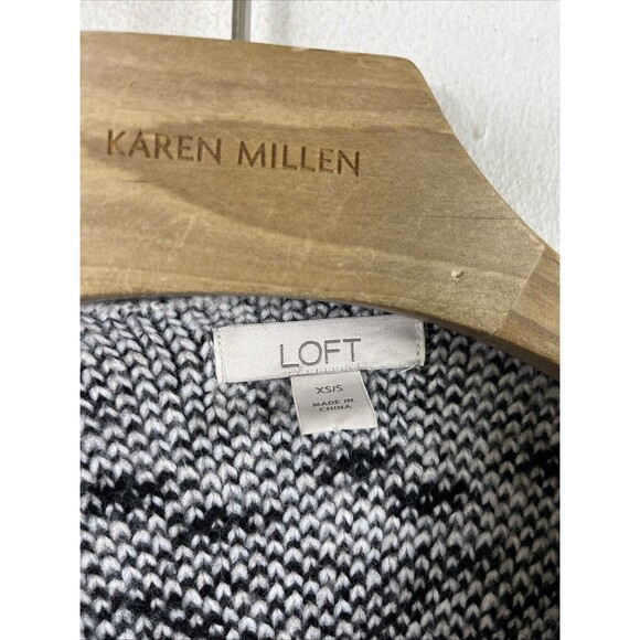 LOFT Ann Taylor Women's Geometric Open Poncho Sweater Size XS/S Wool Blend Aztec - Picture 2 of 5